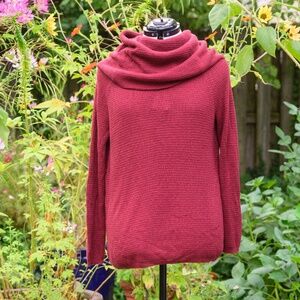 Soft Joie Designer Oversize Cowlneck Sweater, Rich Rust Red